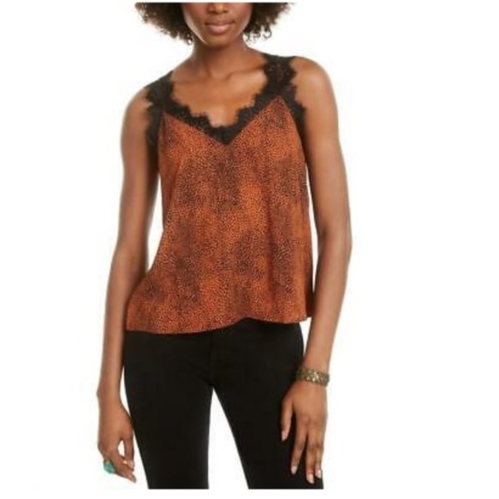 Q+A Los Angeles Lace Animal Print Camisole